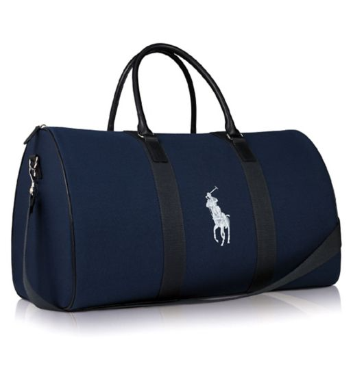 polo blue garment duffle bag